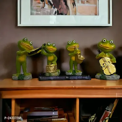 Premium Musician Frog Statue Decorative Showpiece Animal Frog For Home Office Hotel Room D�Cor (Green)-thumb4