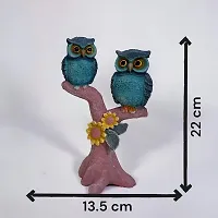 Premium Owl Sitting On Tree Branch Figurine Showpiece Statue For Living Room Bedroom Office(Two Owl Tree)-thumb2