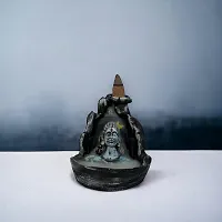 God Shiva Shivling, Adiyogi Statue With 20 Pcs Smoke Fountain For Pooja And Gift,Decore Items For Home And Office, (Shivling), Engineered Wood (White)-thumb1