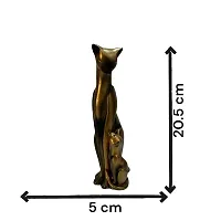 Premium Mother Cat And Baby Cat Statue Showpiece For Indoor Living Room, Home And Office Decoration (Plant Not Included) (Gold)-thumb2