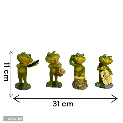 Premium Musician Frog Statue Decorative Showpiece Animal Frog For Home Office Hotel Room D�Cor (Green)-thumb5