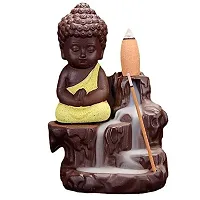 Premium Decora Resin Buddha Backflow Smoke Fountain With Scented Cone Incense, Standard-thumb1