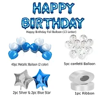 Happy Birthday Decoration Set 63Pc Combo Include Happy Birthday Foil, Metallic, Confetti and Star Balloon-thumb1