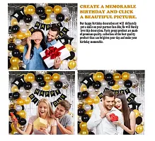 Black, White + Golden Happy Birthday Banner +Latex Party Balloons Combo-thumb3