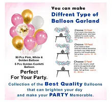 Pink and White Happy Birthday Balloons Decorations Set - 63Pcs-thumb3