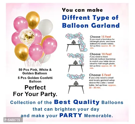 Pink and White Happy Birthday Balloons Decorations Set - 63Pcs-thumb4