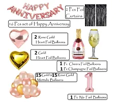 1 Rose Gold Foil Balloons With Happy Anniversary Decoration Items ( Pack Of 55)-thumb1