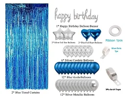 52Pcs Silver Cursive Happy Birthday Combo-1 Cursive Happy Birthday Foil Balloon (Silver)-thumb1