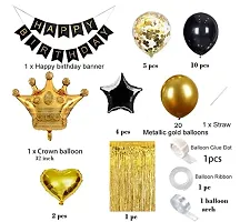 59 Pcs Black and Gold Birthday Party Decoration Combo -1 Happy Birthday Banner Black-thumb1