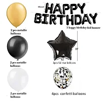 25 Pcs Happy Birthday Banner Black Foil Balloons Combo-thumb1