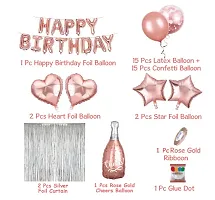 Rose Gold Birthday Decorations Items 40 Pcs Combo Set-thumb1