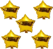 Party Decoration Golden Foil Star Balloon - Pack Of 5 Pieces-thumb1