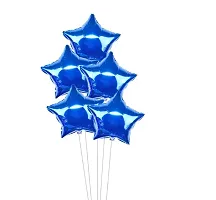 Party Decoration Blue Foil Star Balloon - Pack Of 5 Pieces-thumb1