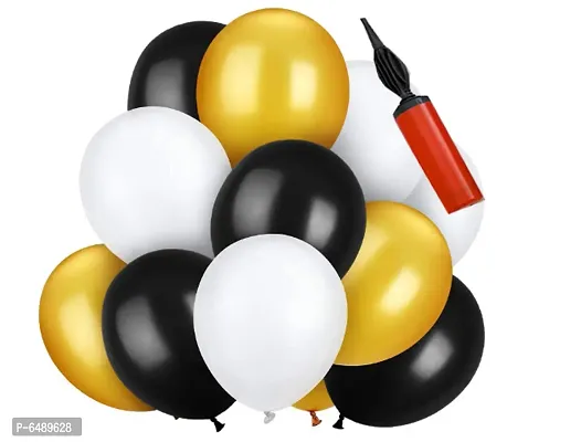 White ,Black ,Golden Metallic Balloon ,Balloon Pump-thumb2