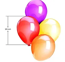 Metallic Balloons For Decoration House With Ribbons And Pumps -100 Balloons, 2 Air Pump And 4 Ribbons Combo-thumb1