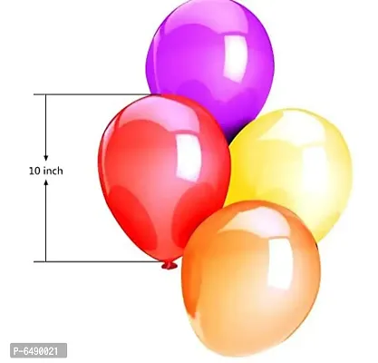 Metallic Balloons For Decoration House With Ribbons And Pumps -100 Balloons, 2 Air Pump And 4 Ribbons Combo-thumb2