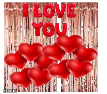 Decoration Items I Love You Foil Balloons For Decoration Kit Decorative Balloons For Birthday ,Anniversary ,Special Day Decoration - Pack Or Combo Of 2 Rose Gold