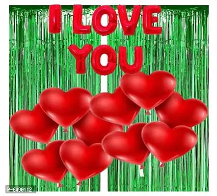 Decoration Items I Love You Foil Balloons For Decoration Kit Decorative Balloons For Birthday ,Anniversary ,Special Day Decoration - Pack Or Combo Of 2 Green