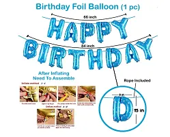 Birthday Decoration Kit For 1St Birthday Boys-56Pcs With Foil Curtain, Bday Supplies Items With Blue HBD Foil Balloon, Number Foil Balloons-thumb2