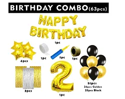 2Nd Birthday Decoration Items Golden For Girls Boys - 63Pcs Two Sweet Decoration - 2Nd Birthday Party Decorations, Birthday Decorations Kit-thumb1