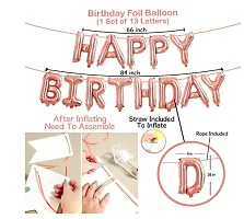 Apply Birthday Foil Balloon Decoration Set -50Pcs Balloon Garland Kit- Alphabet Rose Gold Balloons, Metallic Balloons, Confetti Balloons, Heart and Star Foil Balloons For Birthday Decoration-thumb2