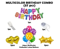 Happy Birthday Decorations Kit For Boys And Girls- 57Pcs With Foil Balloon, Latex and Metallic Balloons, Balloon Arch and Glue Dot Multicolour Balloons For Decoration / Multicolour Birthday Decorations Kit-thumb1