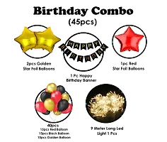 Happy Birthday Decoration Kit Combo With Fairy Led Lights 45Pcs Set Happy Birthday Bunting, Balloon, Star Foil-thumb2