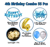 4Th Birthday Decoration Items For Boys With Fairy Light- 55Pcs Fourth Birthday Decoration-thumb1