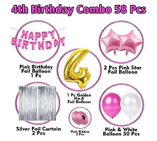 4Th Birthday Decoration Items For Girls - 58Pcs Fourth Birthday Decoration - 4Th Birthday Party Decorations, Birthday Decorations Kit-thumb1