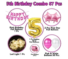 5Th Birthday Decoration Items For Girls With Fairy Light - 57Pcs Fourth Birthday Decoration - 4Th Birthday Party Decorations, Birthday Decorations Kit-thumb1