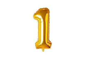 1 Year Decoration Kit 69 Pcs Banner, Golden Confetti, Gold, Silver, Black Metallic, Star Foil Balloon-thumb2