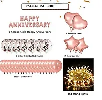 Rose Gold Anniversary Decorations Party Supplies Set (46 Pc), Balloons, Banner Anniversary Party-thumb1