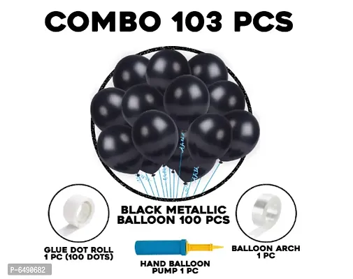 Black HD Metallic Balloons -103Pcs-thumb2