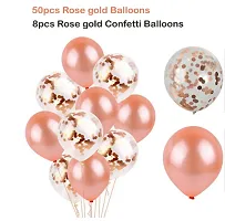 Rose Gold Birthday Decorations Items With Led Lights-69Pcshappy Bday Confetti Balloons, Black Banner, Foil Curtain Star Foil Balloons For Celebration/Balloon Item Kit Combo-thumb2