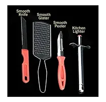 Useful Combo Of Stainless Steel Gas Lighter, Cheese Grater, Peeler, Knife-thumb1