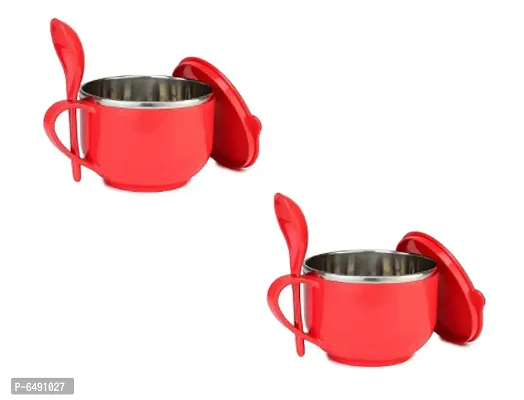 Useful Maggi Noodles And Soup Bowl With Spoon Soup Bowl 2 Pieces-thumb0