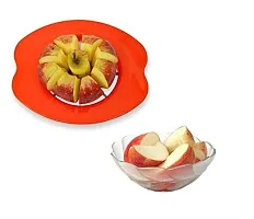 Useful Combo Of Plastic Fruit Fork Set With Stand And Apple Cutter-thumb2