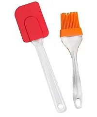 Useful Combo Of Stainless Steel Pizza Cutter , Silicone Spatula And Brush-thumb1