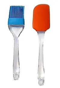 Useful Combo Of Steel Pizza Cutter And Silicone Spatula And Oil Brush , Steel Whisk-thumb1