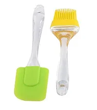 Useful Silicon Spatula And Silicon Oil Brush, Stainless Steel Egg Whisk, Lemon Squeezer And Cheese Grater 5 Pieces-thumb1