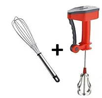 Useful Combo Of Power Free Manual Hand Blender , Steel Egg Whisker-thumb1