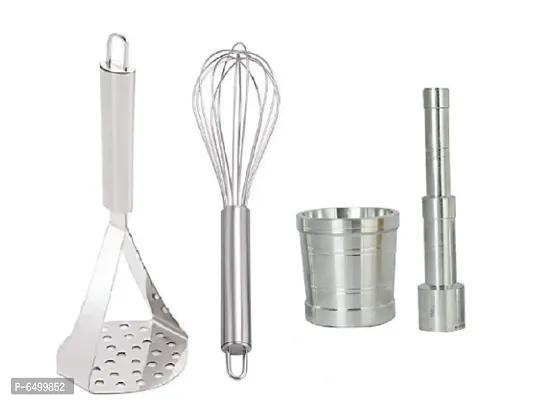 Potato Masher, Egg Beater Steel And Aluminium Mini 0 Size Khal Batta