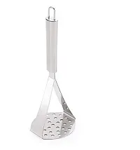 Potato Masher ( L Shape ) , Egg Whisker (Steel ), Deep Fry Strainer And Momos Tong-thumb1