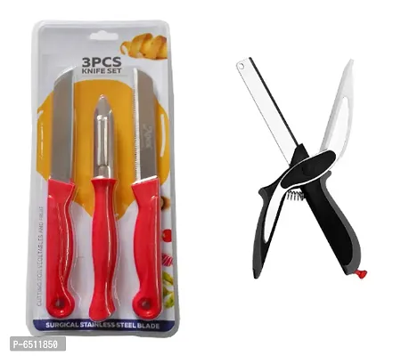 Knife Set of 3 and  Smart Clever Cutter Kitchen Knife