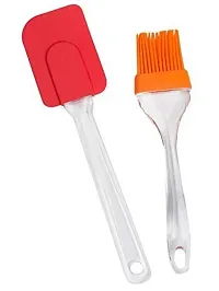 Silicone Oil Brush and Spatula Plastic Whisk Beater and Manual Power Free Hand Blender  8 Pieces Measuring Spoon and Cup Set.-thumb3