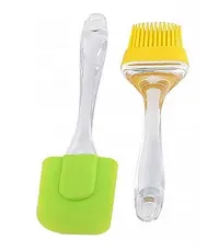 Egg Whisker (Steel) And Silicone Spatula And Brush-thumb1