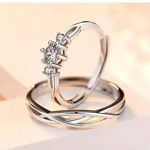 King and Queen Crown Couple Ring Set Alloy Cubic Zirconia Ring Set Special price