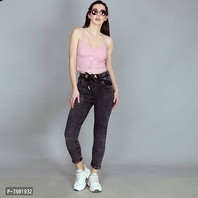 Stylish Quality for Women  Girls |  Black Washed Jogger Jeans-thumb0