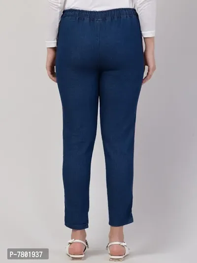 Blue Denim Lycra Side Stripe Jeans   Jeggings For Women-thumb5