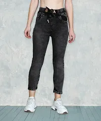 Stylish Quality for Women  Girls |  Black Washed Jogger Jeans-thumb2